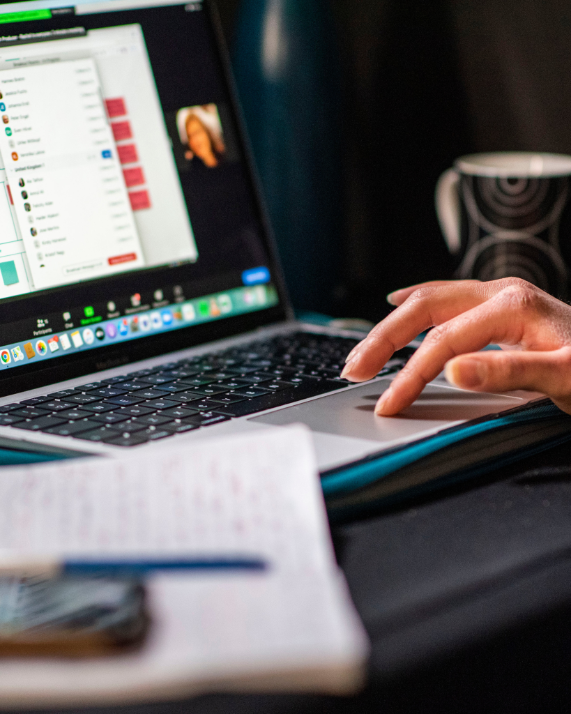 A close up of a tech producer running learning tools.
