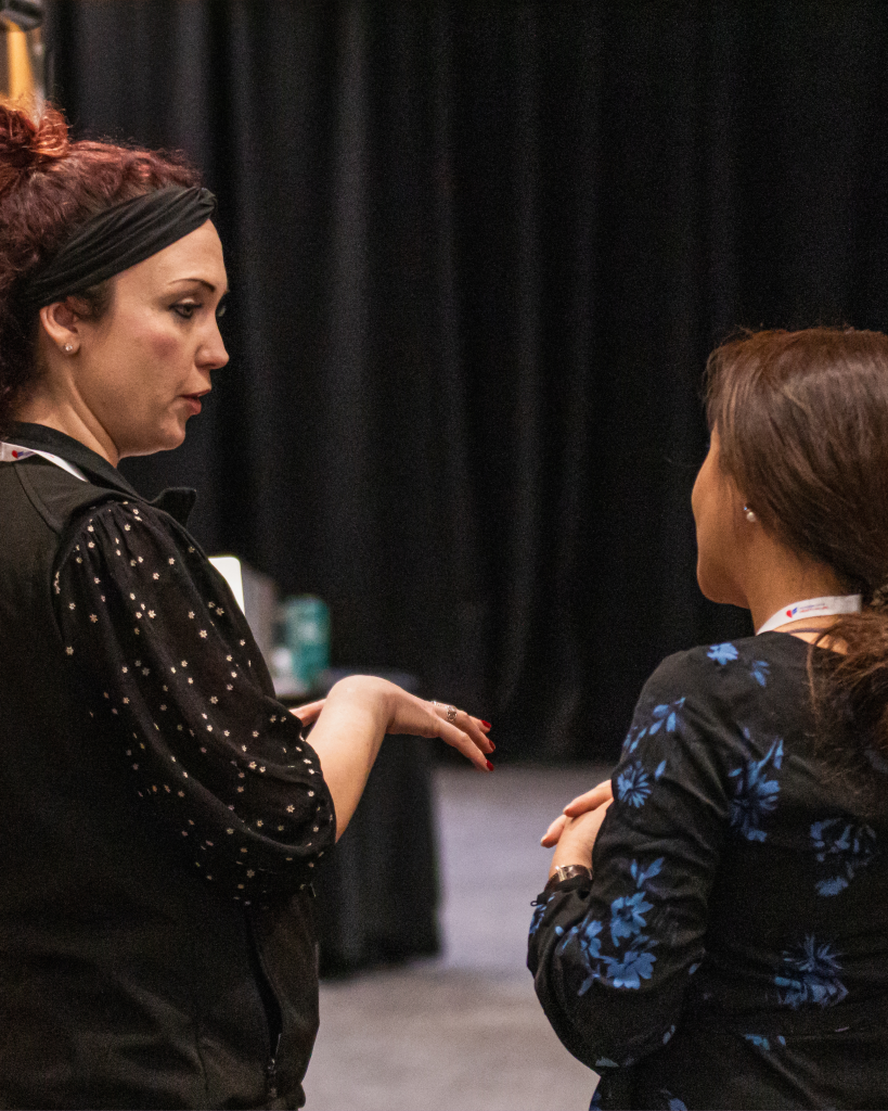 Rachel our director guiding a client on best practice.